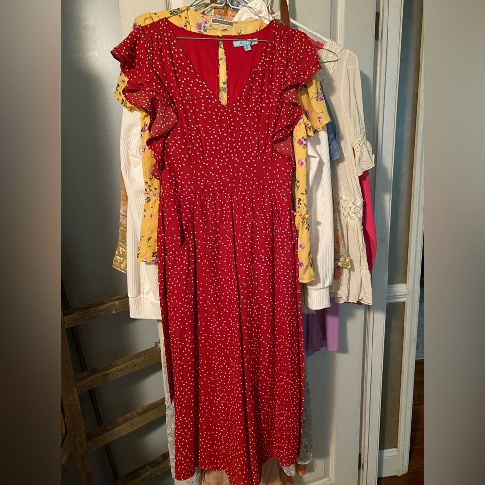 Elegant Red Polka Dot Jumpsuit